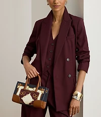 Lauren Ralph Lauren Devyn Small Belt Print Tote Bag