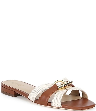 Lauren Ralph Lauren Blaike Canvas Toggle Slide Sandals