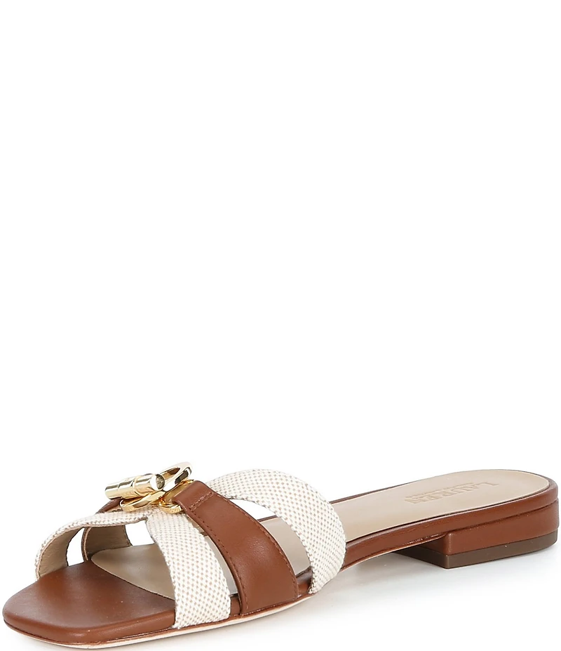 Lauren Ralph Lauren Blaike Canvas Toggle Slide Sandals