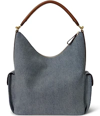 Lauren Ralph Lauren Blaike Large Washed Denim Shoulder Bag