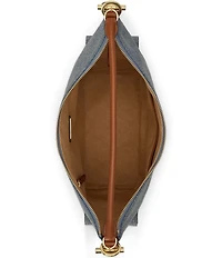 Lauren Ralph Lauren Blaike Large Washed Denim Shoulder Bag