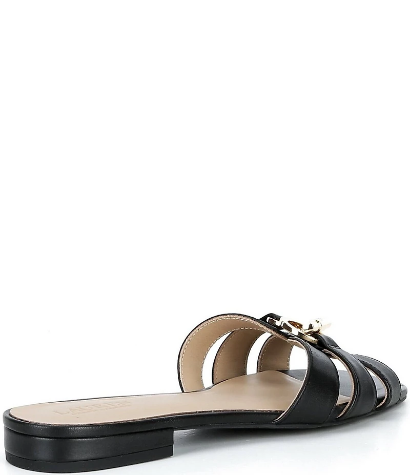 Lauren Ralph Lauren Blaike Leather Toggle Slide Sandals