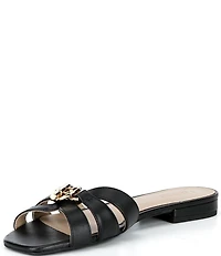 Lauren Ralph Lauren Blaike Leather Toggle Slide Sandals