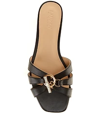 Lauren Ralph Lauren Blaike Leather Toggle Slide Sandals