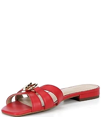 Lauren Ralph Lauren Blaike Leather Toggle Slide Sandals