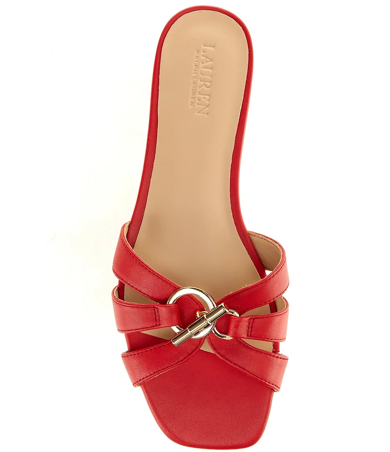 Lauren Ralph Lauren Blaike Leather Toggle Slide Sandals