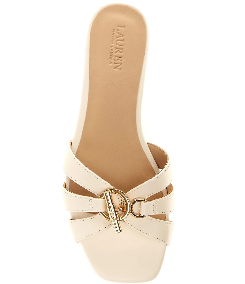 Lauren Ralph Lauren Blaike Leather Toggle Slide Sandals