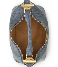 Lauren Ralph Lauren Blaike Washed Denim Mini Top Handle Bag