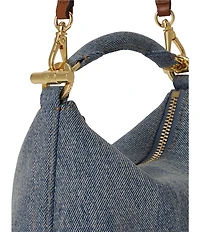 Lauren Ralph Lauren Blaike Washed Denim Mini Top Handle Bag