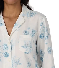 Lauren Ralph Lauren Floral Print Long Sleeve Notch Collar Woven Pajama Set