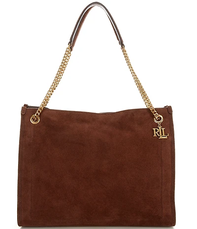 Lauren Ralph Lauren Bradley Suede Luxe Pebble Shopper Tote Bag