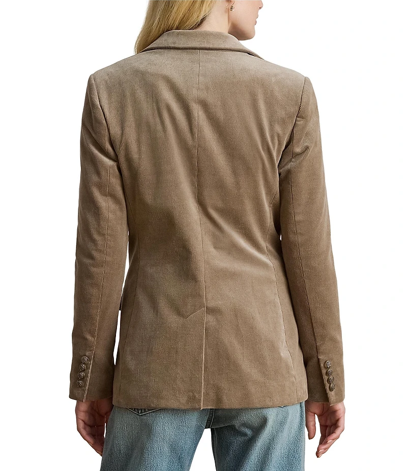 Lauren Ralph Lauren Bullion Corduroy Notch Lapel Long Sleeve Blazer