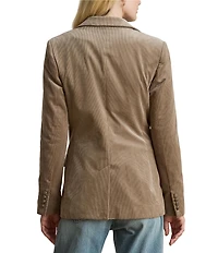 Lauren Ralph Lauren Bullion Corduroy Notch Lapel Long Sleeve Blazer