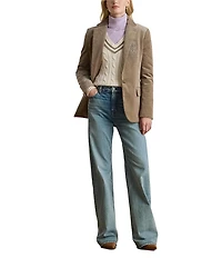 Lauren Ralph Lauren Bullion Corduroy Notch Lapel Long Sleeve Blazer