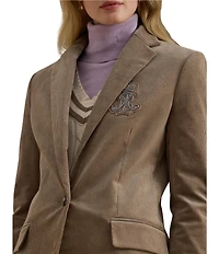 Lauren Ralph Lauren Bullion Corduroy Notch Lapel Long Sleeve Blazer