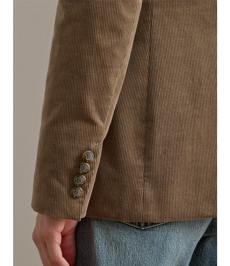 Lauren Ralph Lauren Bullion Corduroy Notch Lapel Long Sleeve Blazer