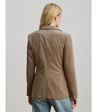 Lauren Ralph Lauren Bullion Corduroy Notch Lapel Long Sleeve Blazer