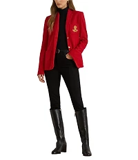 Lauren Ralph Lauren Bullion Patch Two Button Jacquard Blazer