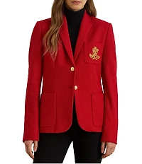 Lauren Ralph Lauren Bullion Patch Two Button Jacquard Blazer