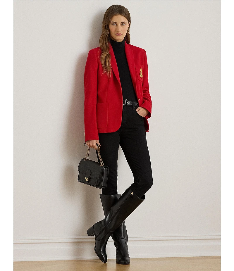 Lauren Ralph Lauren Bullion Patch Two Button Jacquard Blazer