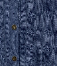 Lauren Ralph Lauren Petite Size Cable Knit Crew Neck Long Sleeve Button Front Cardigan