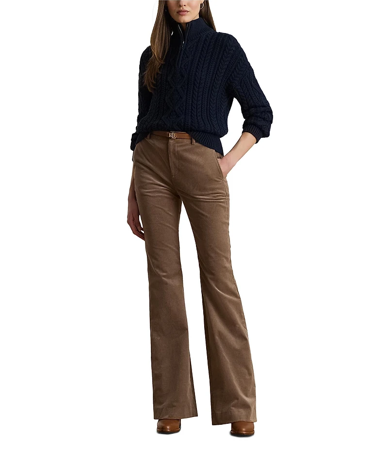 Lauren Ralph Lauren Cable Knit Mock Neck Long Sleeve Sweater
