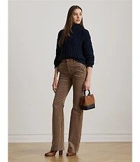 Lauren Ralph Lauren Cable Knit Mock Neck Long Sleeve Sweater