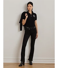 Lauren Ralph Lauren Cable Knit Polo Collar Short Sleeve Shirt