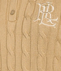 Lauren Ralph Lauren Cable Knit Polo Short Sleeve Top