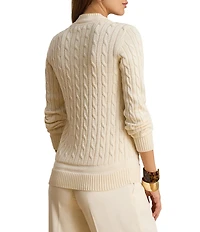 Lauren Ralph Lauren Cable Knit V-Neck Long Sleeve Sweater Top
