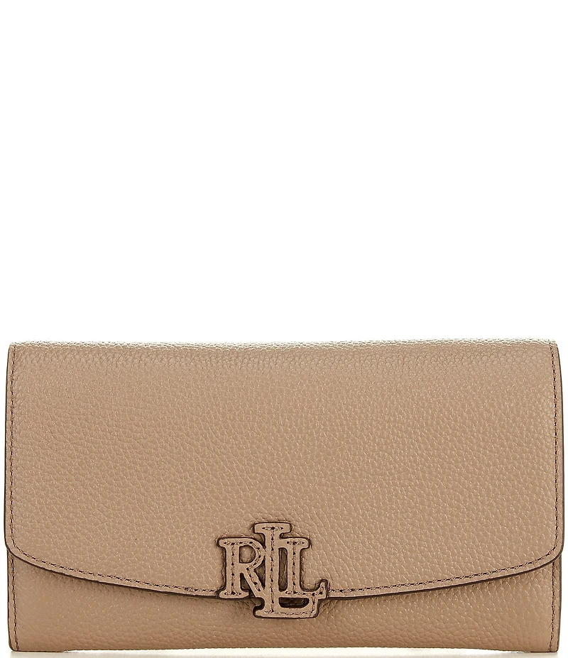 Lauren Ralph Lauren Cameryn Large Pebbled Leather Flap Wallet