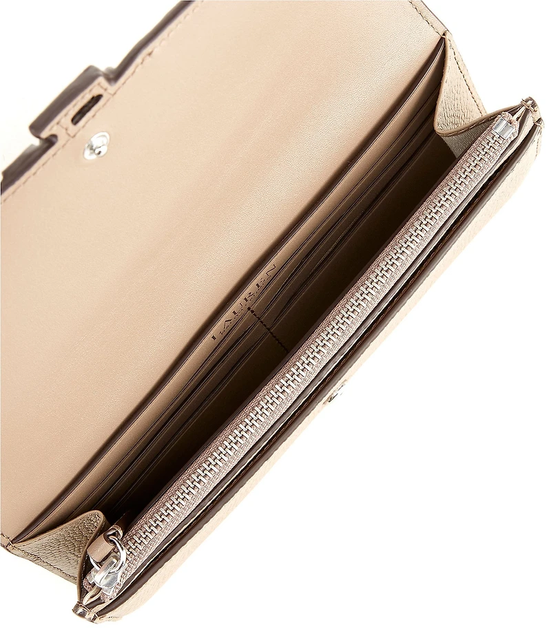 Lauren Ralph Lauren Cameryn Large Pebbled Leather Flap Wallet
