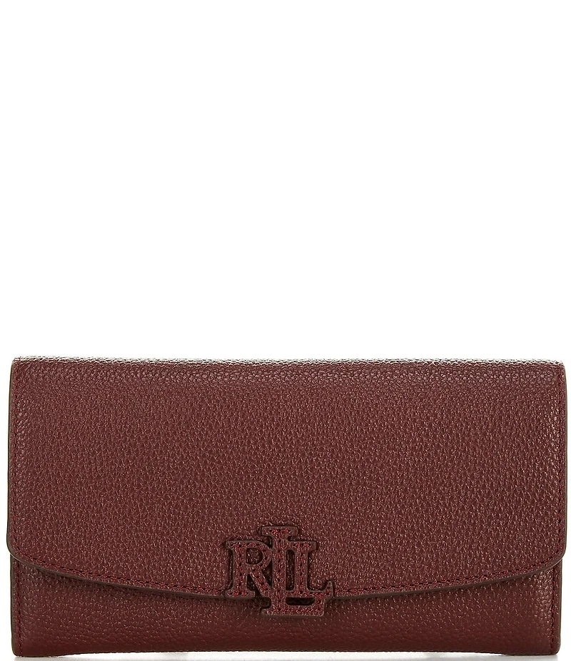 Lauren Ralph Lauren Cameryn Large Pebbled Leather Flap Wallet