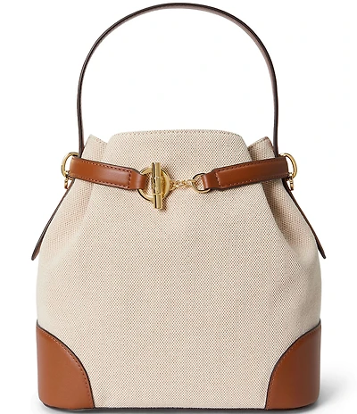 Lauren Ralph Lauren Blaike Medium Belted Canvas Handle Bucket Bag