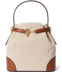 Lauren Ralph Lauren Blaike Medium Belted Canvas Handle Bucket Bag