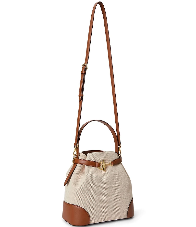 Lauren Ralph Lauren Blaike Medium Belted Canvas Handle Bucket Bag