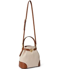 Lauren Ralph Lauren Blaike Medium Belted Canvas Handle Bucket Bag