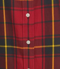 Lauren Ralph Lauren Checked Plaid Point Collar Long Sleeve Button-Front Shirt