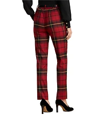 Lauren Ralph Lauren Checked Plaid Stretch Twill Cropped Pants