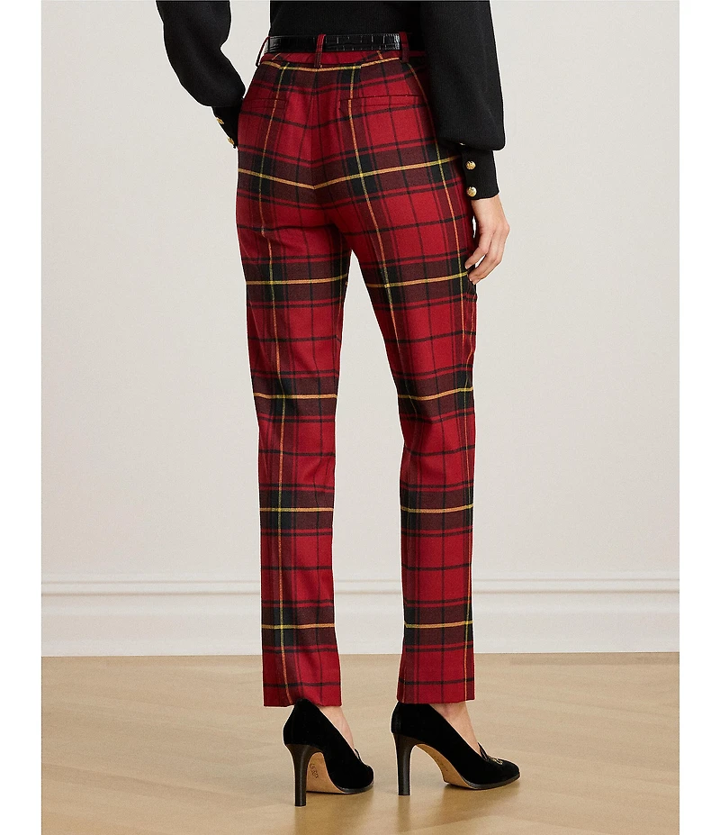Lauren Ralph Lauren Checked Plaid Stretch Twill Cropped Pants