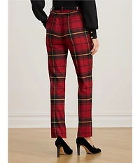 Lauren Ralph Lauren Checked Plaid Stretch Twill Cropped Pants