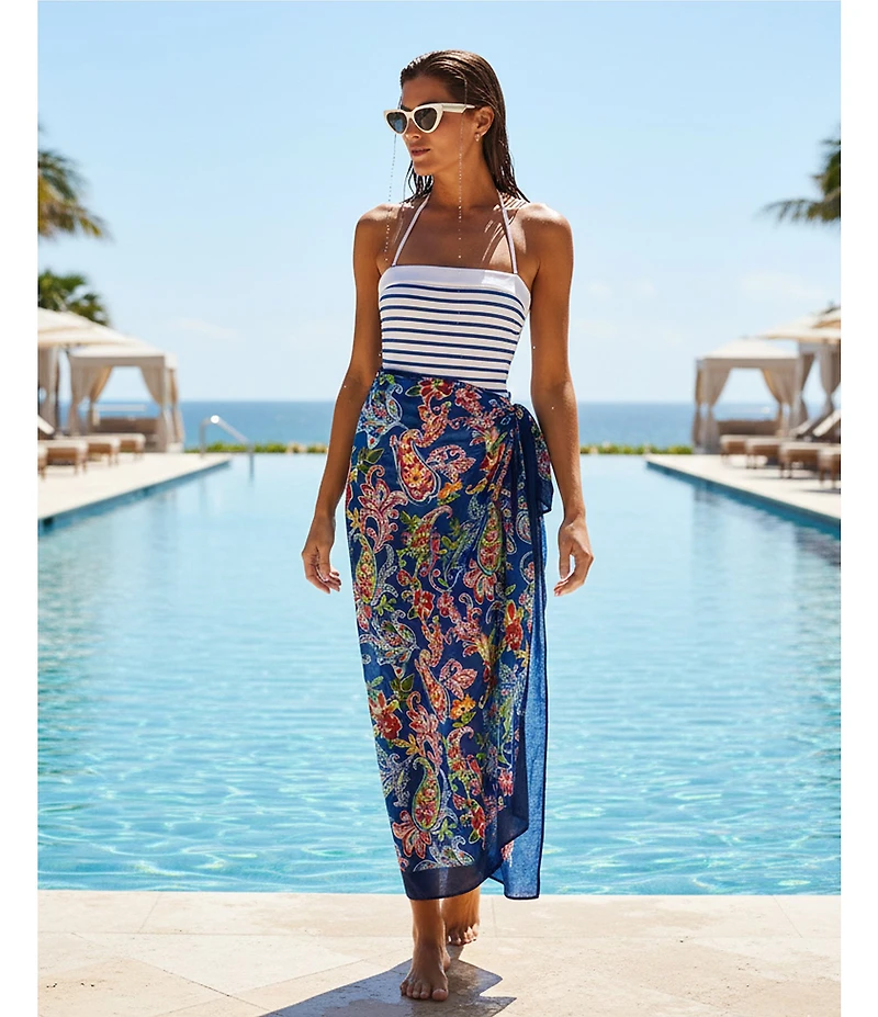 Lauren Ralph Lauren Coastal Paisley Pareo Swim Cover-Up