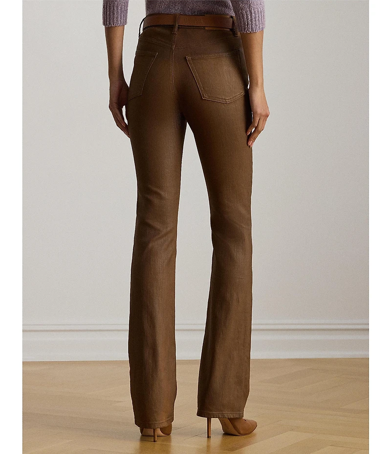 Lauren Ralph Lauren Coated Denim High Rise Boot Cut Jeans
