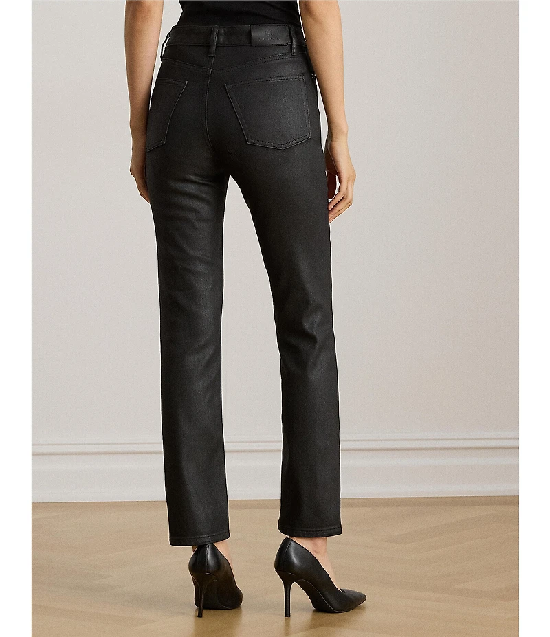 Lauren Ralph Lauren Coated High Rise Straight Ankle Jeans