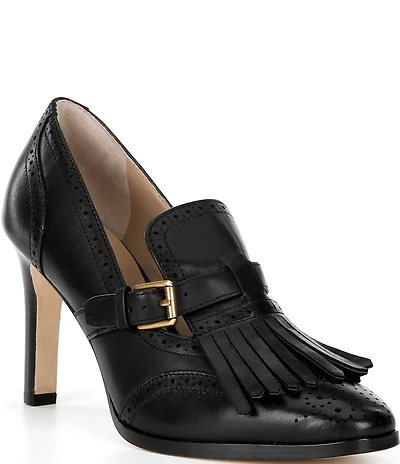 Lauren Ralph Lauren Coleen Leather Kiltie Brogue Detail Pumps