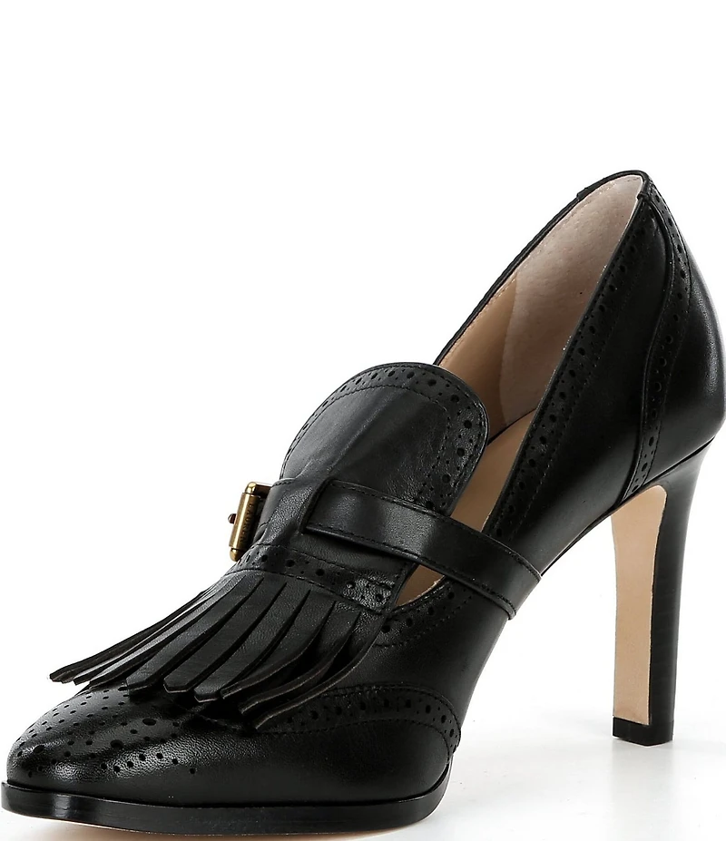 Lauren Ralph Lauren Coleen Leather Kiltie Brogue Detail Pumps