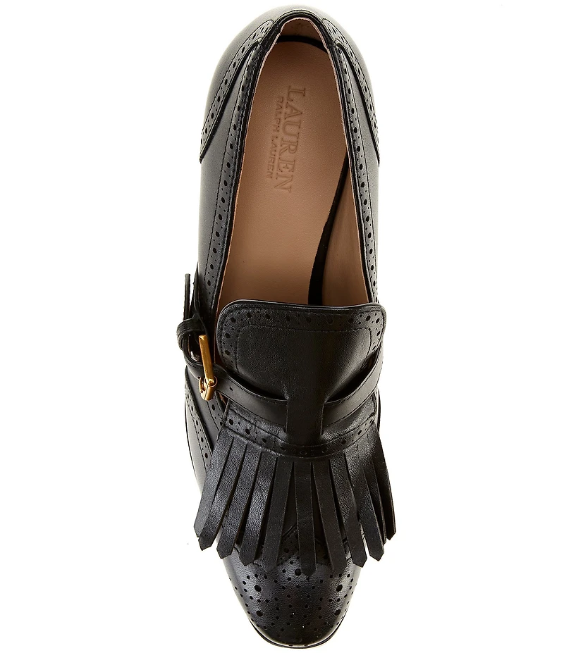 Lauren Ralph Lauren Coleen Leather Kiltie Brogue Detail Pumps