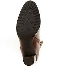 Lauren Ralph Lauren Collins Leather Buckle Strap Hardware Booties