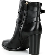 Lauren Ralph Lauren Collins Leather Buckle Strap Hardware Booties