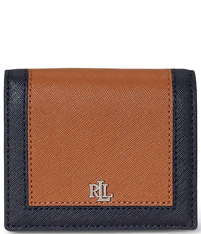 Lauren Ralph Lauren Color-Blocked Leather Compact Wallet